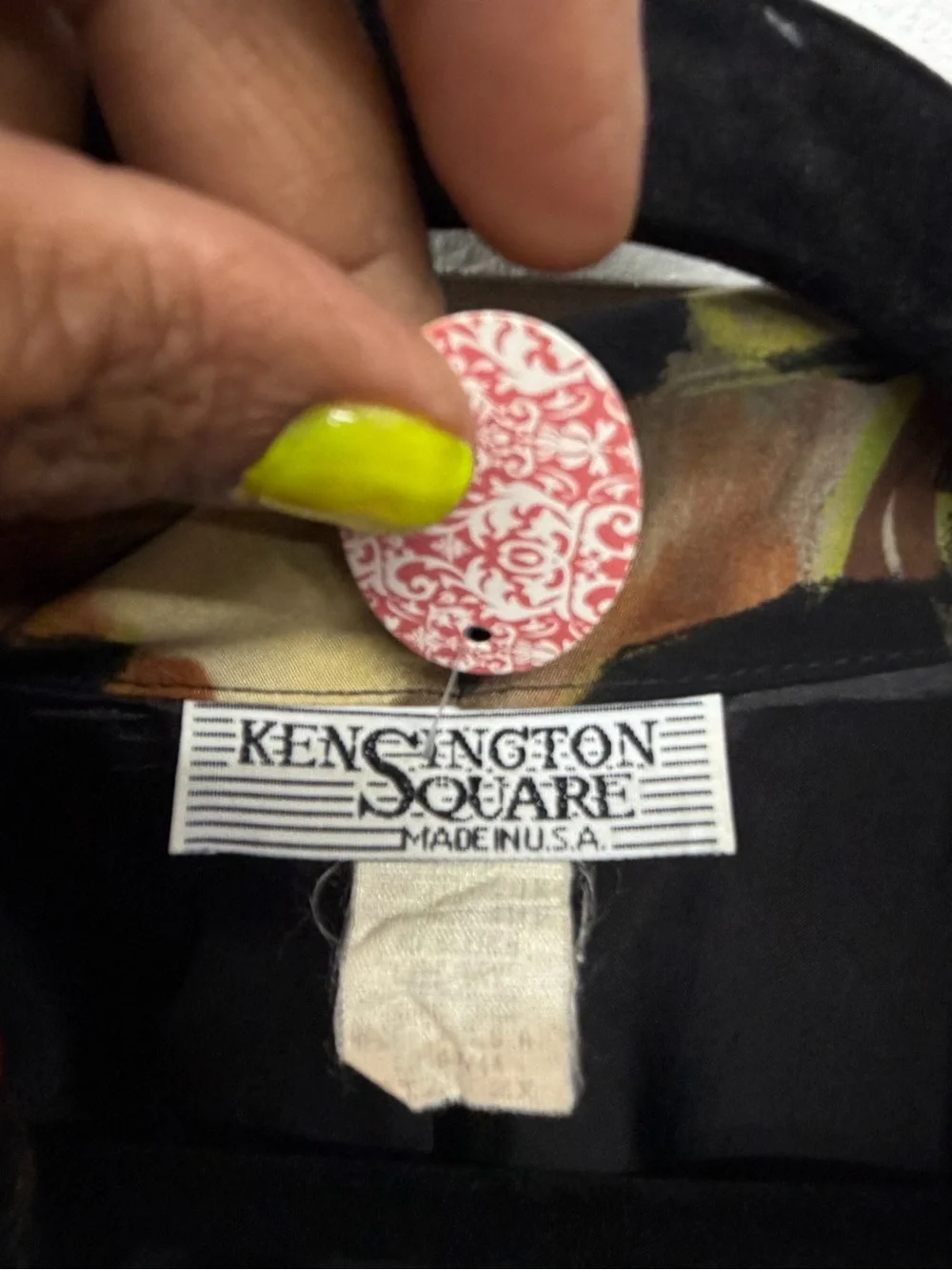 Vintage Kensington Square Abstract Print Blazer Made in USA